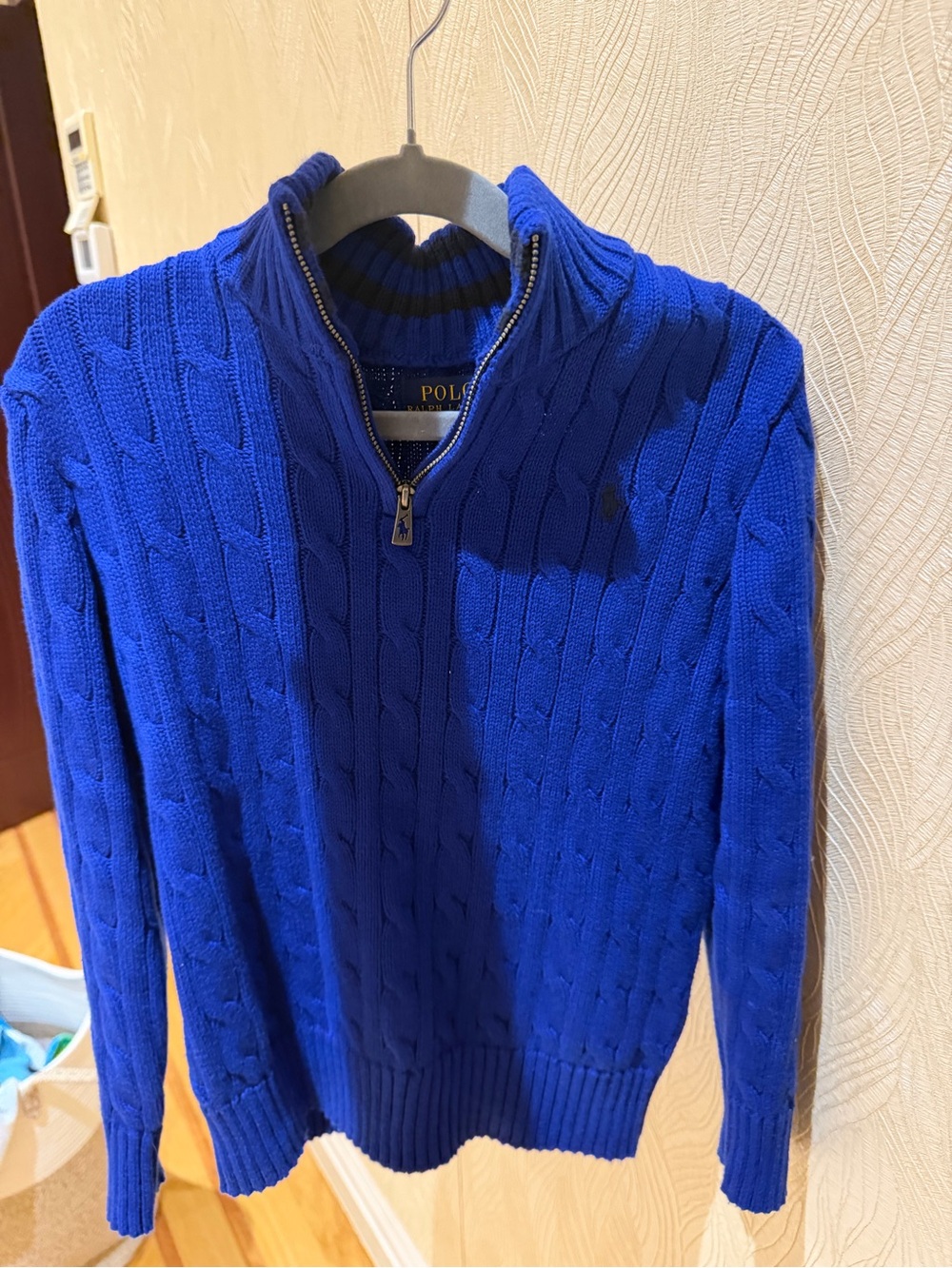 Polo by Ralph Lauren Royal Blue Cable Half-Zip Sweater